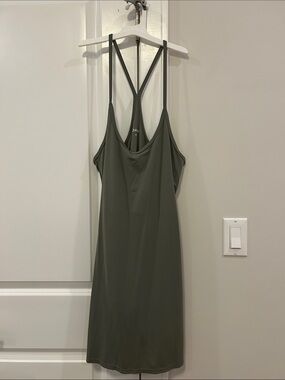 Olive Green Active Dress with Racerback Straps